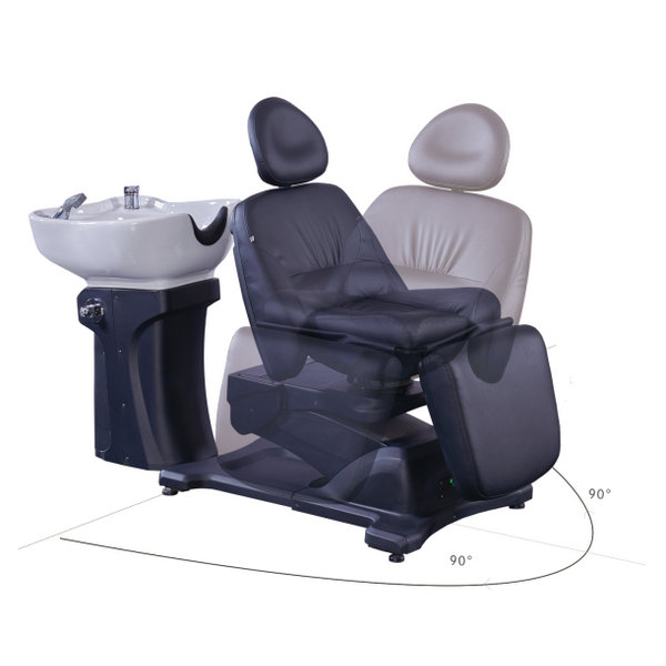 Salon Beauty Electric Hair Shampoo Backwash Bed Massage Chairs with Basin