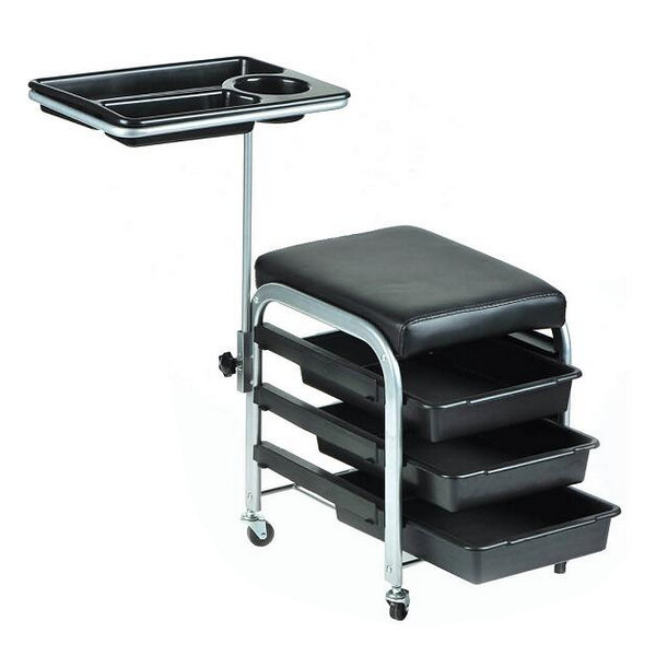 Metal manicure station pedicure stool nail trolley