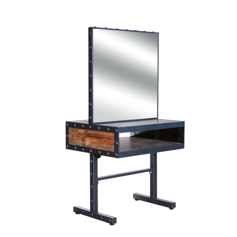 Double sided Metal beauty makeup mirror styling station