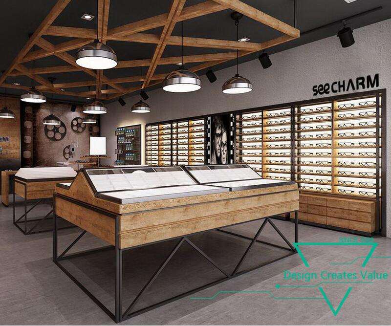 Cheap Wooden Eyewear Store Cabinet Optical Glass Display Counter Sunglasses Showcase made in China