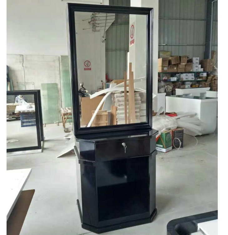 Hot Sale Classic French Style All Black Mirror High Gloss Mirror Station