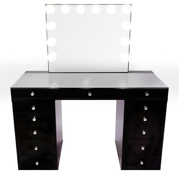 Hot Sale Classic French Style Customize Black Hairdressing Salon Styling Stations